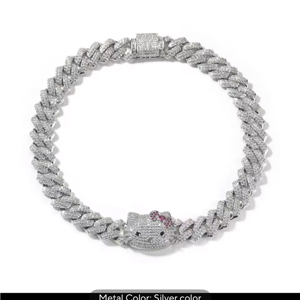 Hello Kitty Cuban necklace 16inch - Picture 2 of 4